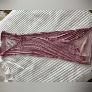 Urban Outfitters Wrap Around Pink Checkered Dress